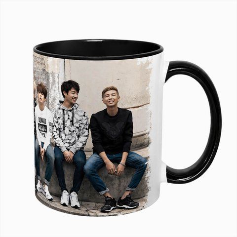 Чашка BTS, черная с принтом - k-pop 5.0.3.12 фото