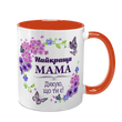 Чашка для Мами, помаранчева з принтом: Мама, дякую 1.1.1-F фото