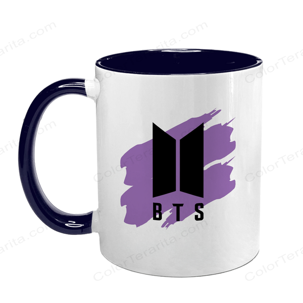 Чашка BTS, темно-синяя с принтом - k-pop 5.0.3.7 фото
