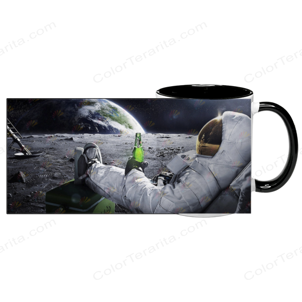 Чашка чорна з принтом - Космос 5.31 фото