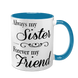 Чашка для Сестри, голубая с принтом - Always my Sister, Forever my Friend 1.11.39-F фото