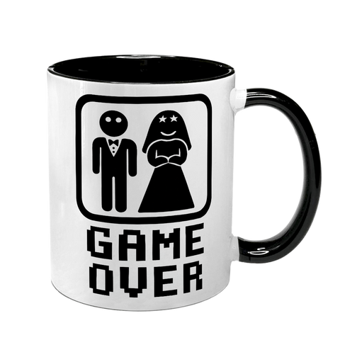 Чашка черная с принтом - GAME OVER 10.92 фото