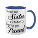 Чашка для Сестри, синяя с принтом - Always my Sister, Forever my Friend 1.11.39-F фото