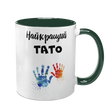 Чашка для Татуся, темно-зелена з принтом: Ручки 1.2.12-F фото