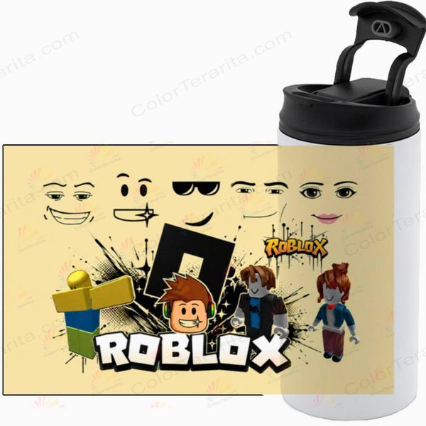 Термочашка Roblox, белая 450мл FULL: коллаж 5.0.5.19-450TW-FULL фото