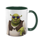 Чашка темно-зелена з принтом - Шрек ( Shrek ) 5.61 фото