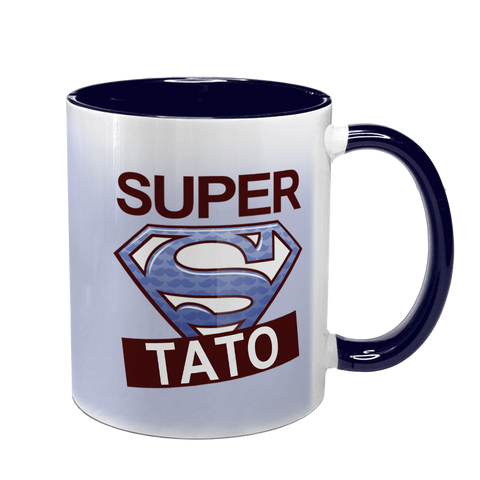 Чашка для Татка, темно-синя з принтом - SUPER Тато 1.2.33-F фото