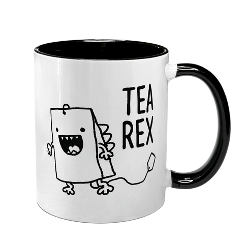 Чашка черная с принтом - TEA-REX 2 10.108 фото