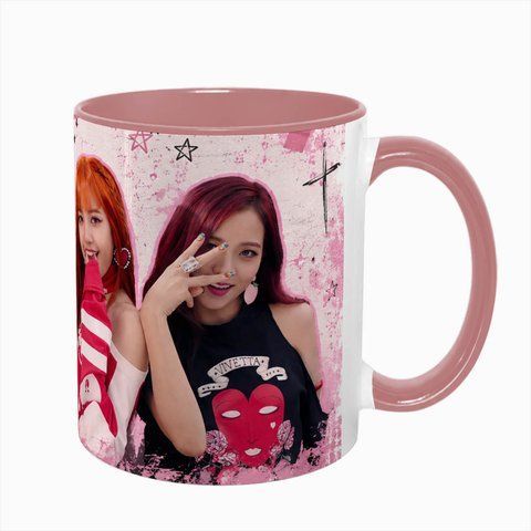 Чашка BLACKPINK, розовая с принтом - k-pop 5.0.3.18 фото