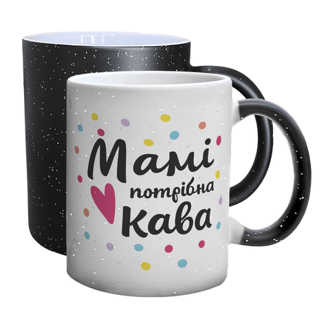 Чашка для Мамы, Хамелеон с блестками с принтом - Маме нужен кофе 1.1.62 фото