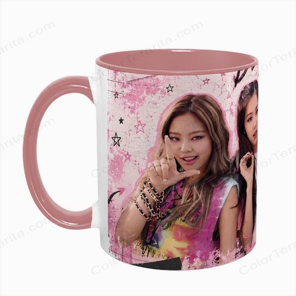 Чашка BLACKPINK, розовая с принтом - k-pop 5.0.3.18 фото