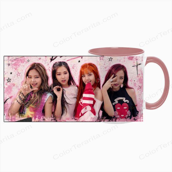 Чашка BLACKPINK, розовая с принтом - k-pop 5.0.3.18 фото