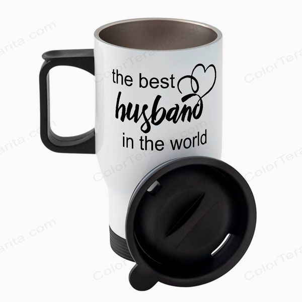 Термочашка для Мужа, авто, белая 450мл: Best Husband 1.4.39-TAutoW фото
