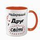 Кружка Другу, оранжевая с принтом: Лучшему в мире 1.22.7-F фото