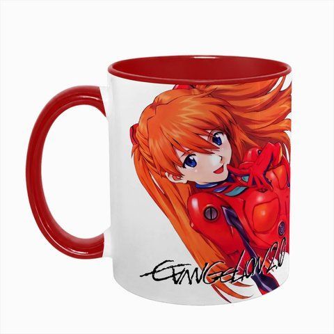 Чашка аниме, красная с принтом - Аска-Евангелион (Evangelion) 5.0.2.4-L фото