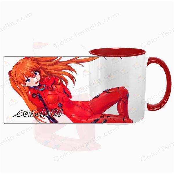 Чашка аніме, червона з принтом - Аска - Евангелион ( Evangelion ) 5.0.2.4-L фото
