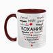 Чашка для Коханого, бордова з принтом: Серце слів 2.2.3-F фото 2