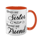 Чашка для Сестри, оранжевая с принтом - Always my Sister, Forever my Friend 1.11.39-F фото