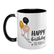 Чашка до Дня Народження, чорна з принтом - Happy Birthday to you 6.1.21 фото 2