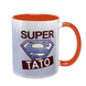 Чашка для Тата, помаранчева з принтом - SUPER Тато 1.2.33-F фото