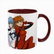 Чашка аниме, бордовая с принтом - Евангелион (Evangelion)
