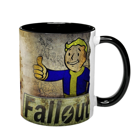 Чашка чорна з принтом - Fallout 5.62 фото