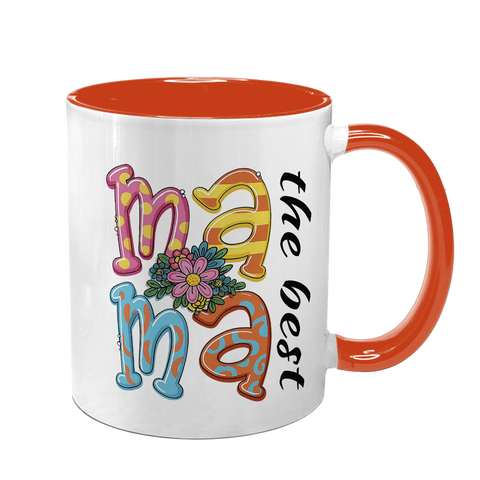 Чашка для Мами, помаранчева з принтом - МАМА the best 1.1.75 фото