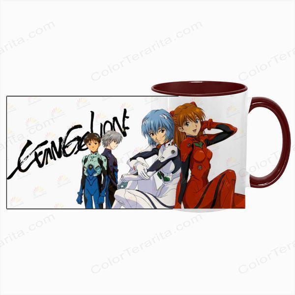Чашка аніме, бордова з принтом - Евангелион ( Evangelion ) 5.0.2.9 фото