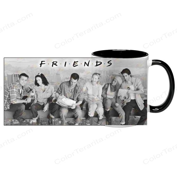 Чашка чорна з принтом - Friends 5.36 фото