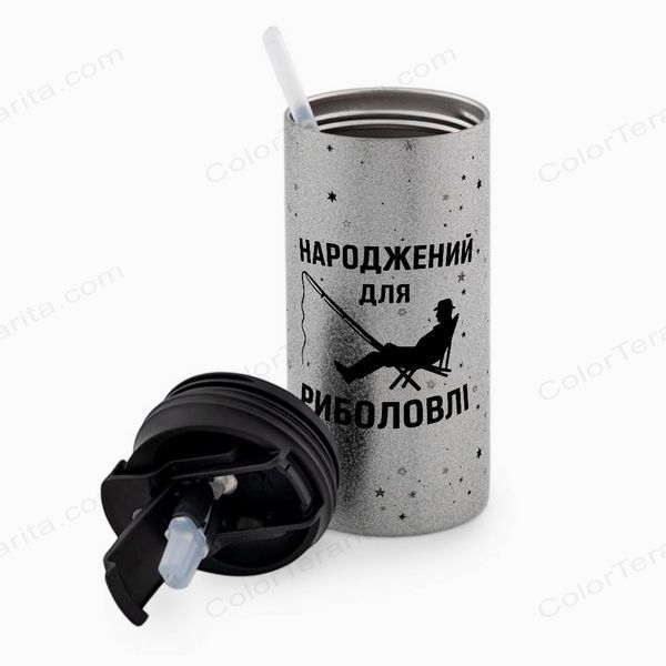 Термочашка для рыбака, глиттер сереб 450: Для рыбака 8.8.14-450GS фото