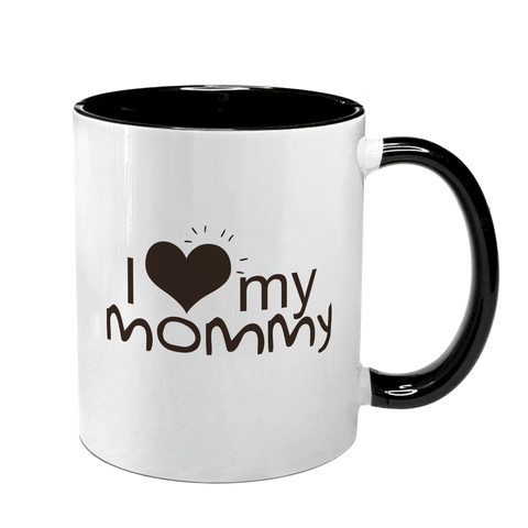 Чашка для Мами, чорна з принтом - I love my mommy 1.1.30 фото