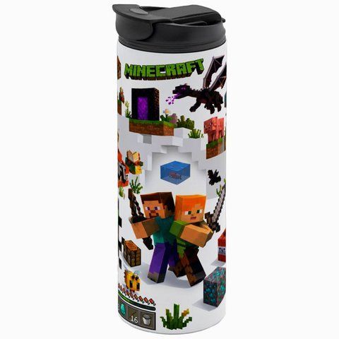 Термокружка Minecraft, біла 600мл FULL: Дудли майнкрафт 5.0.4.8-600TW-FULL фото