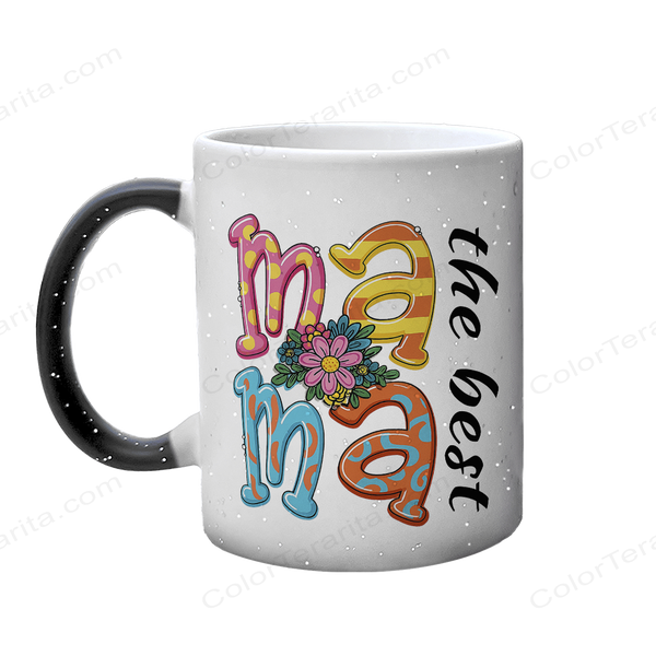 Чашка для Мамы, Хамелеон с блестками с принтом - МАМА the best 1.1.75 фото