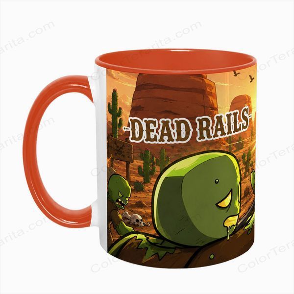 Чашка Roblox, помаранчева з принтом - DEAD RAILS ( Мертві рельси) 5.0.5.12 фото