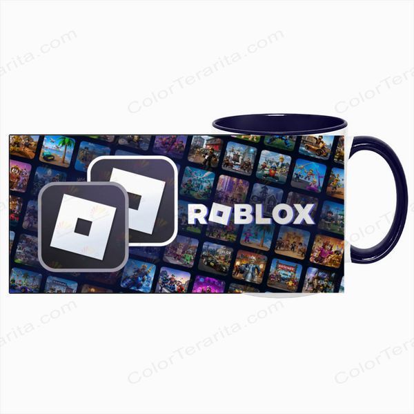 Чашка Роблокс, темно-синя з принтом - roblox logo 5.0.5.17 фото