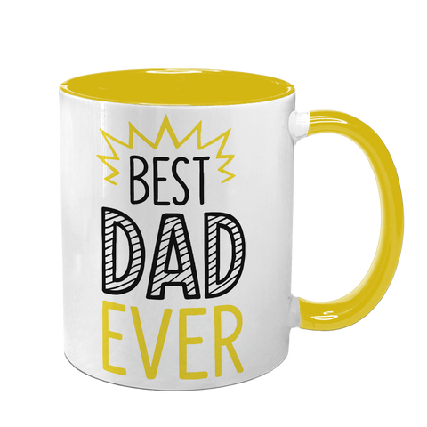 Чашка для Татуся, жовта з принтом - Best DAD ever 1.2.79 фото