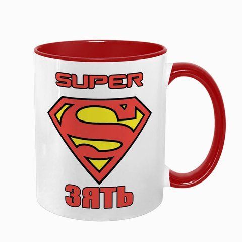 Чашка для Зятя, червона з принтом: Super Зять 1.20.19-F фото
