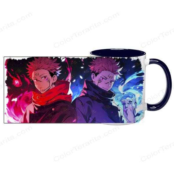 Чашка аниме, темно-синяя с принтом - Сукуна - Юдзи Jujutsu Kaisen 5.0.2.36 фото