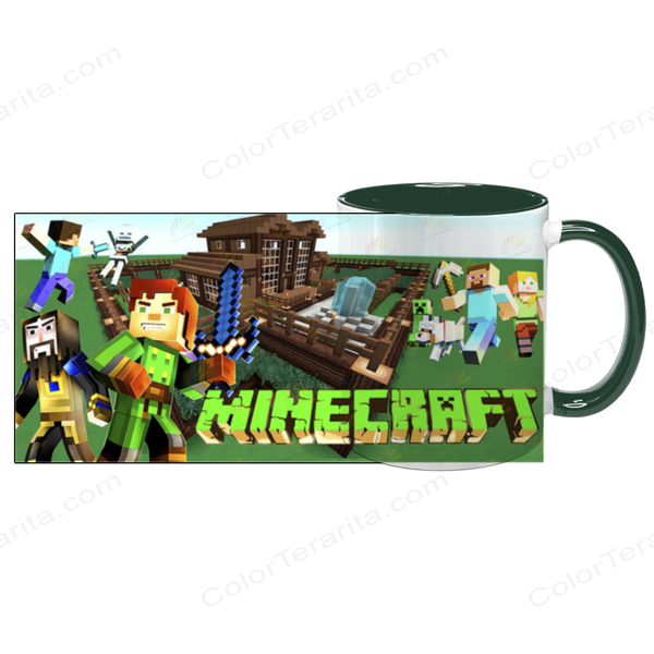 Чашка Minecraft, темно-зеленая с принтом - Minecraft 5.0.4.7 фото