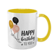 Чашка до Дня Народження, жовта з принтом - Happy Birthday to you 6.1.21 фото