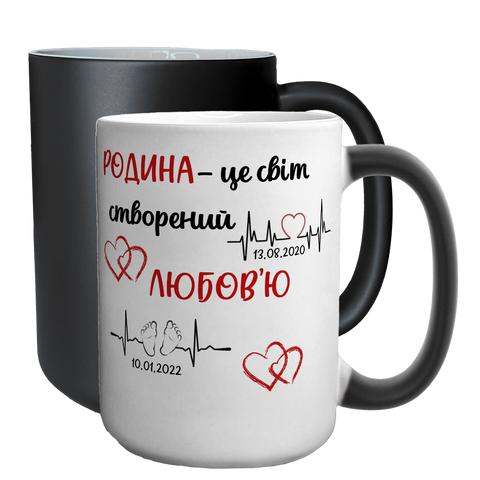 Чашка для Чоловіка, хамелеон 420мл: Родина це світ 1.4.51-F фото