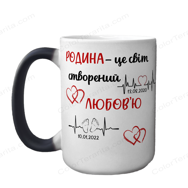 Чашка для Чоловіка, хамелеон 420мл: Родина це світ 1.4.51-F фото