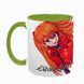 Чашка аніме, салатова з принтом - Аска - Евангелион ( Evangelion ) 5.0.2.4-L фото