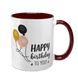 Чашка до Дня Народження, бордова з принтом - Happy Birthday to you 6.1.21 фото