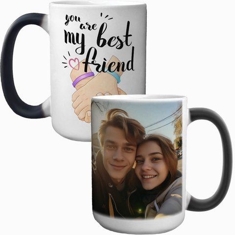 Чашка для Друга, Хамелеон велика 420 мл з Фото та принтом - You are my Best Friend 1.22.26-F фото