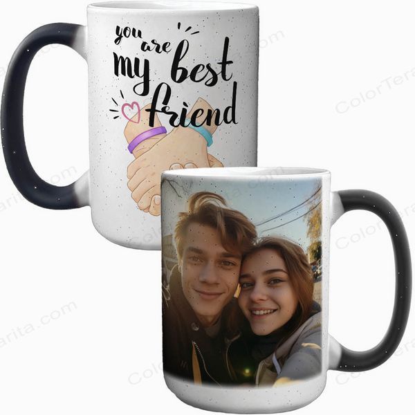 Чашка для Друга, Хамелеон велика 420 мл з Фото та принтом - You are my Best Friend 1.22.26-F фото