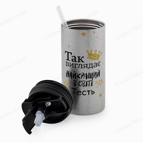 Термокружка для Тестя, гліттер срібн. 450: Так виглядає 1.16.21-450GS фото