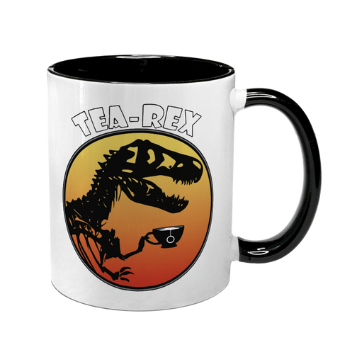 Чашка черная с принтом - TEA-REX 10.106 фото