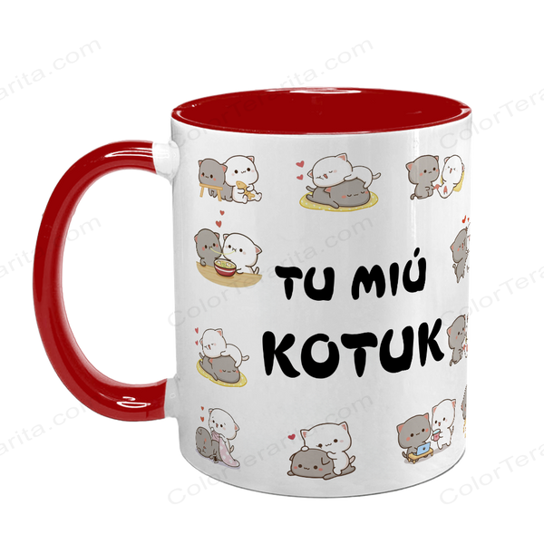 Чашка червона з принтом для Коханого: Ти мій котик 2.2.9 фото
