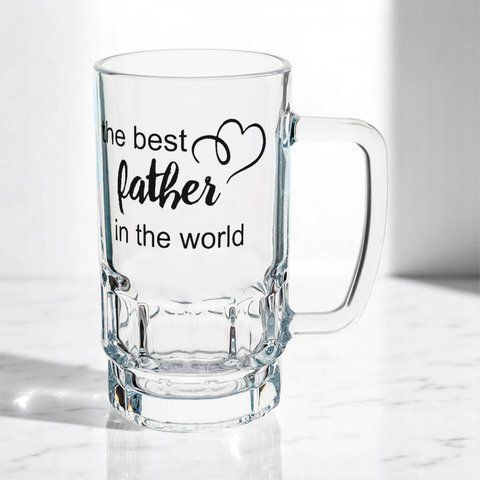 Келих для Батька, 0,55л пивний, прозорий з принтом - the best Father 1.2.41-055KS фото